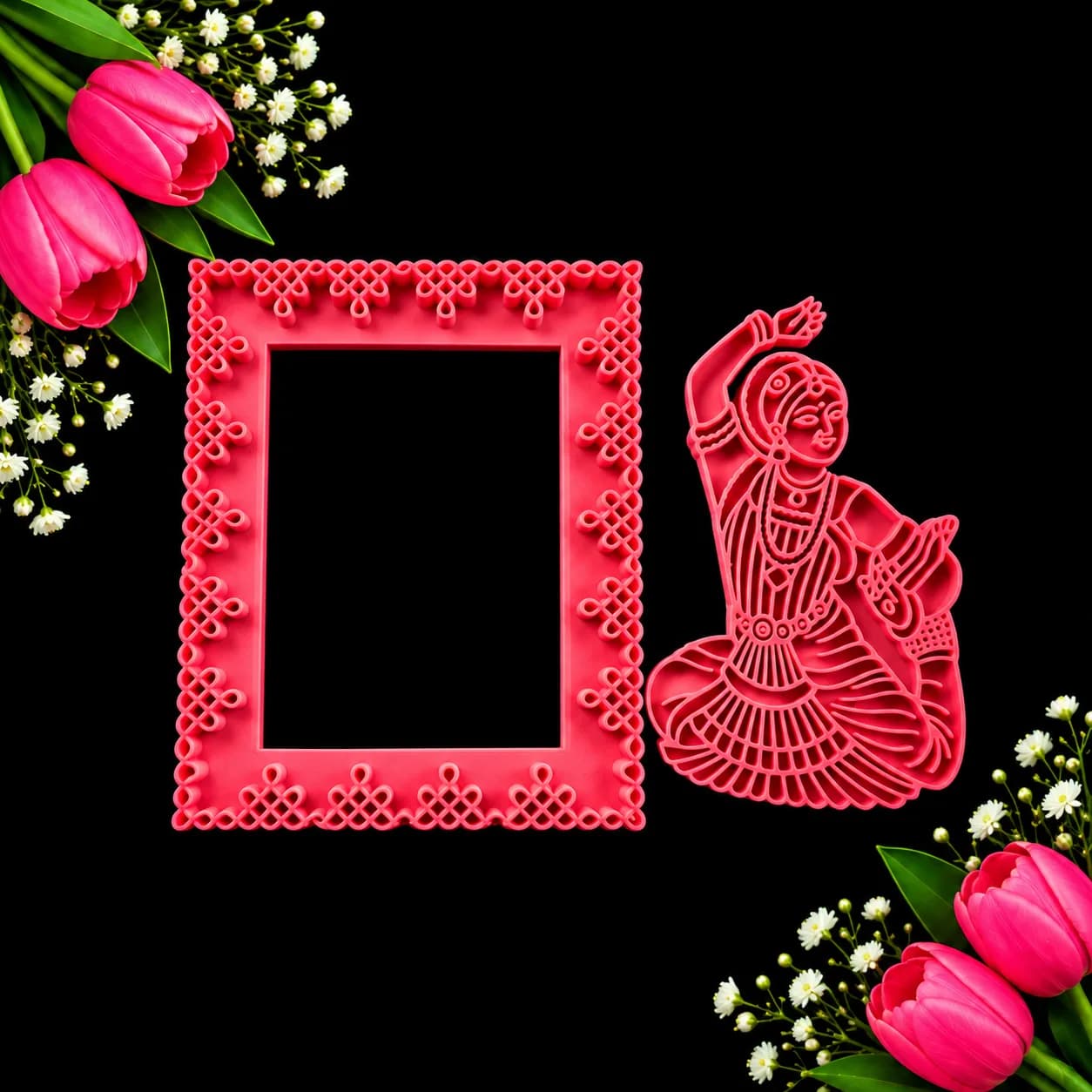 Bharadham Dancing Lady with Frame Cutter